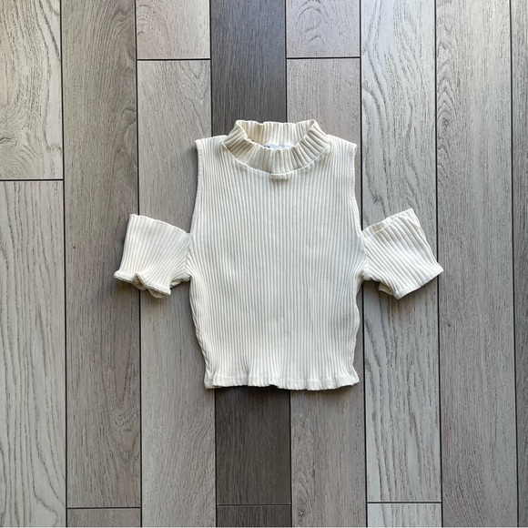 Cream Ribbed Top - Picture 1 of 4